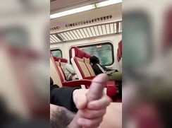 Jerk & Cum On Commuter Train porn