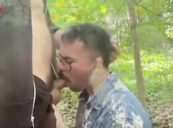 Interracial Forest BJ & Fuck porn