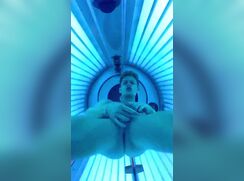 cute fit nills tatum jerks off cumming in suntanned cabine