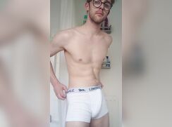 White Briefs Blond Geek German Shares Uncut Cock porn