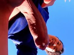 Uncut Asian Jerks Shaved Cock Outside porn