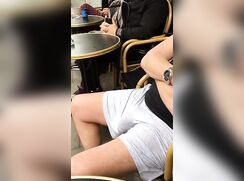 BWC Semi Boner Caught At Pavement Cafe porn