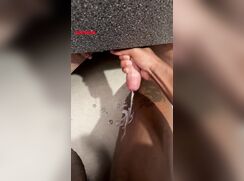 Interracial Uncut Cock Jerk & Cum Under Stalls porn