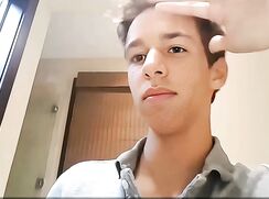 Latino Slender Long Cock Uncut Dude wanks off - AI Enhanced