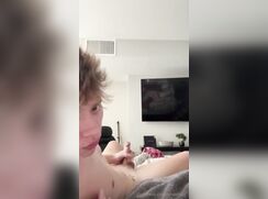 cute blonde knoxboy  bed cumming jerks off