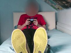 Gamer boy shoes, socks and feet