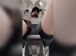 Uncut Jock Cums While Using Weights porn