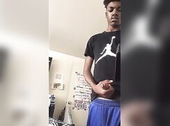 Black Guy wank off his hung cock off - AI Enhanced