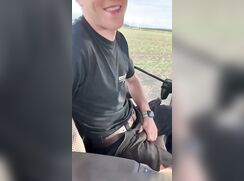 Cute Farmer Strips on Tractor and Jacks
