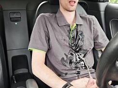 Uncut Twink Pisses On Himself In His Car porn