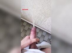 Uncut Cock Pisses On Bathroom Wall porn