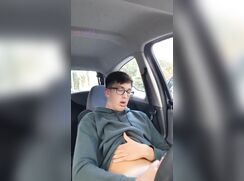 Geek Jerk & Cum In His Car porn