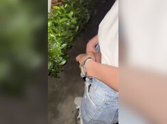 Latino Twink Outside Pissing