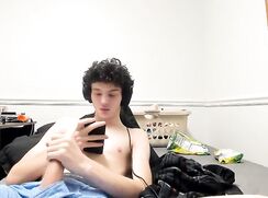 Watching porn on his phone