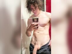 cute hung borschie drying before shower