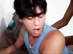 Latino twink receives banged bare And Hard By His black friend