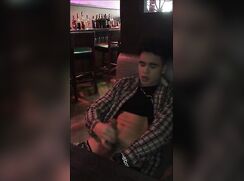 Wanking in bar