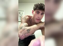 cute fit brunette snapchating jerking off
