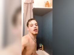 cute latin blonde baited shower on live off