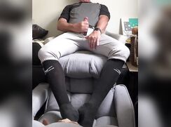Baseball Player JockDad87 Shoots some Jock Cum in Mizuno Socks