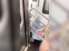 Twink Jerk & Cum On Metro Train porn