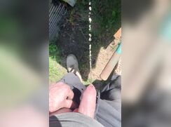 Uncut Cock Piss During Gardening porn