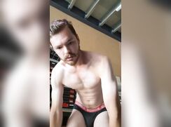 Otter Strip, Jerk, & Cum In Workshop porn