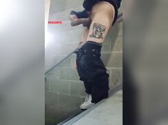 Massive Cock Play In Stairwell porn