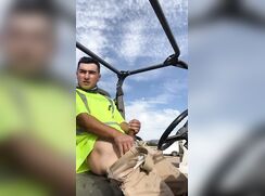 Colombian Tradie Jerks Off Outdoors In Vehicle Cab porn