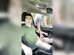 Jerking love in the car is cool gay porn tube