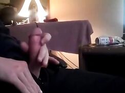 Delicious cock cums in gaming chair