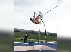Pole Vaulter Penis Hits Bar & Knocks It Off porn