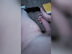 Dude jerks nice long white dick