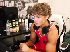 Young wrestler, maxednat, wanks and cum on webcam