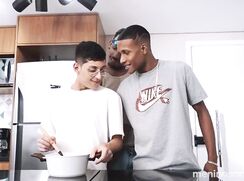 Boy gets fucked in kitchen