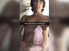 Big dick guy in glasses cums