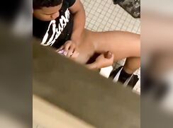 Hot guy caught bussin a nutt in the mall rest room