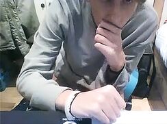 Spanish Brunette College Guy show Ass and Wanks Off - AI Enhanced