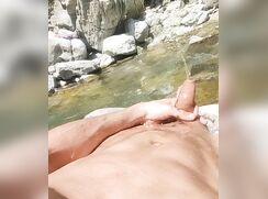 Uncut Outdoor Piss By Stream porn