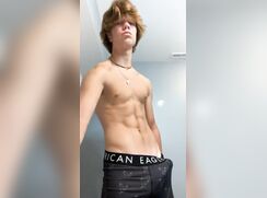 gorgeous blonde strip  reveals his big cock
