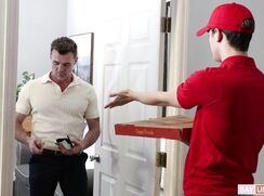 Pizza boy delivers to daddy