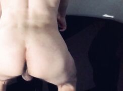 vocal smooth twink rubs his hard cut thick cock