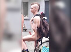 Hung Mohawk Uncut Boner Twink At Naked Bike Ride porn