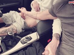 Twinks Jerking and Sucking in the Car