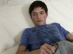 Cute solo boy on the sofa