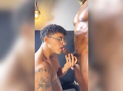 Geek Twunk Gives BJ To Uncut BBC porn