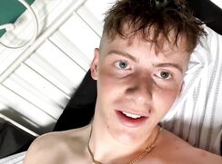 Teen twink chats and cums on his stomach - 10-02-25