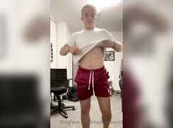 cute blonde exercising nude
