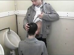 public restroom handjob and blowjob