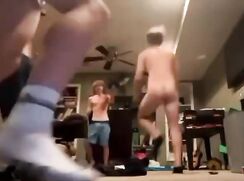 Buddies Jumping Round Nude